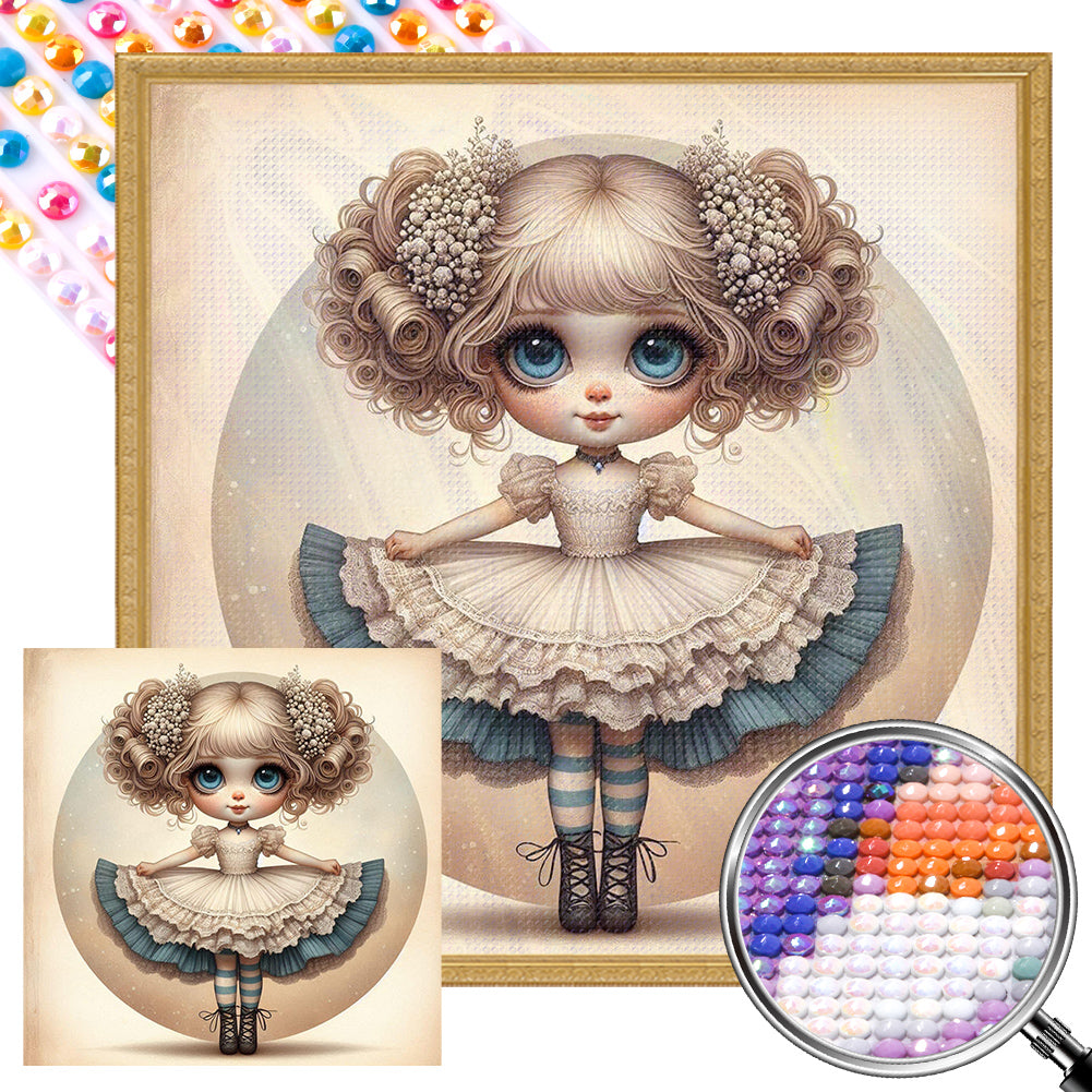 AB Diamond Painting - Full Round - Puffy skirt girl (40*40CM)