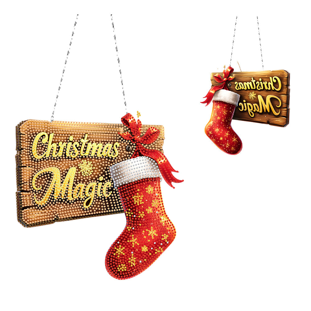 Acrylic Christmas Diamond Art Painting Hanging Ornament Kit (Christmas Magic)