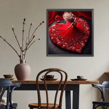 Load image into Gallery viewer, Diamond Painting - Full Round - Beautiful lady in red heart skirt (40*40CM)
