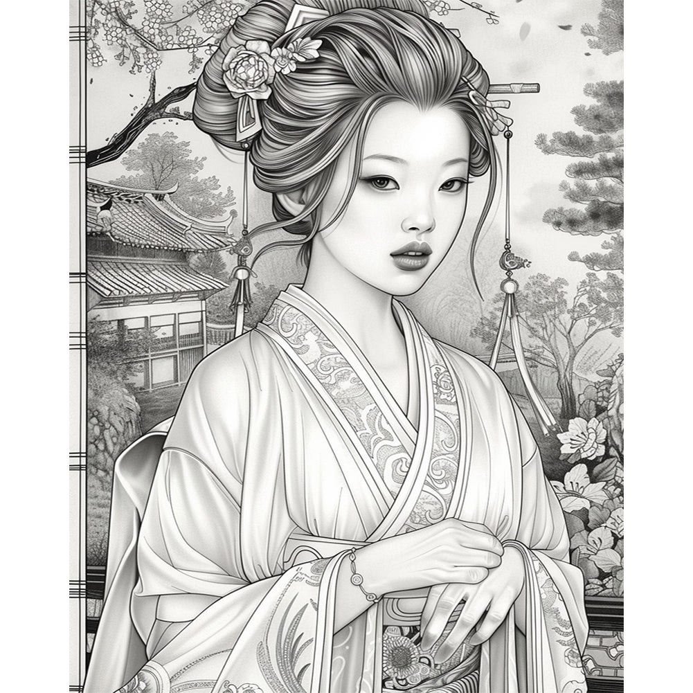 Diamond Painting - Full Round - Ancient style girl (40*50CM)