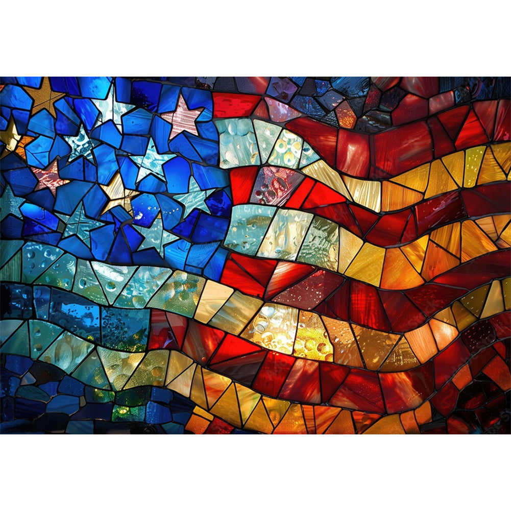 Diamond Painting - Full Round - American flag (50*35CM)