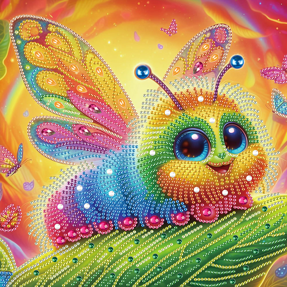 Diamond Painting - Partial Special Shaped - Funny bug (30*30CM)