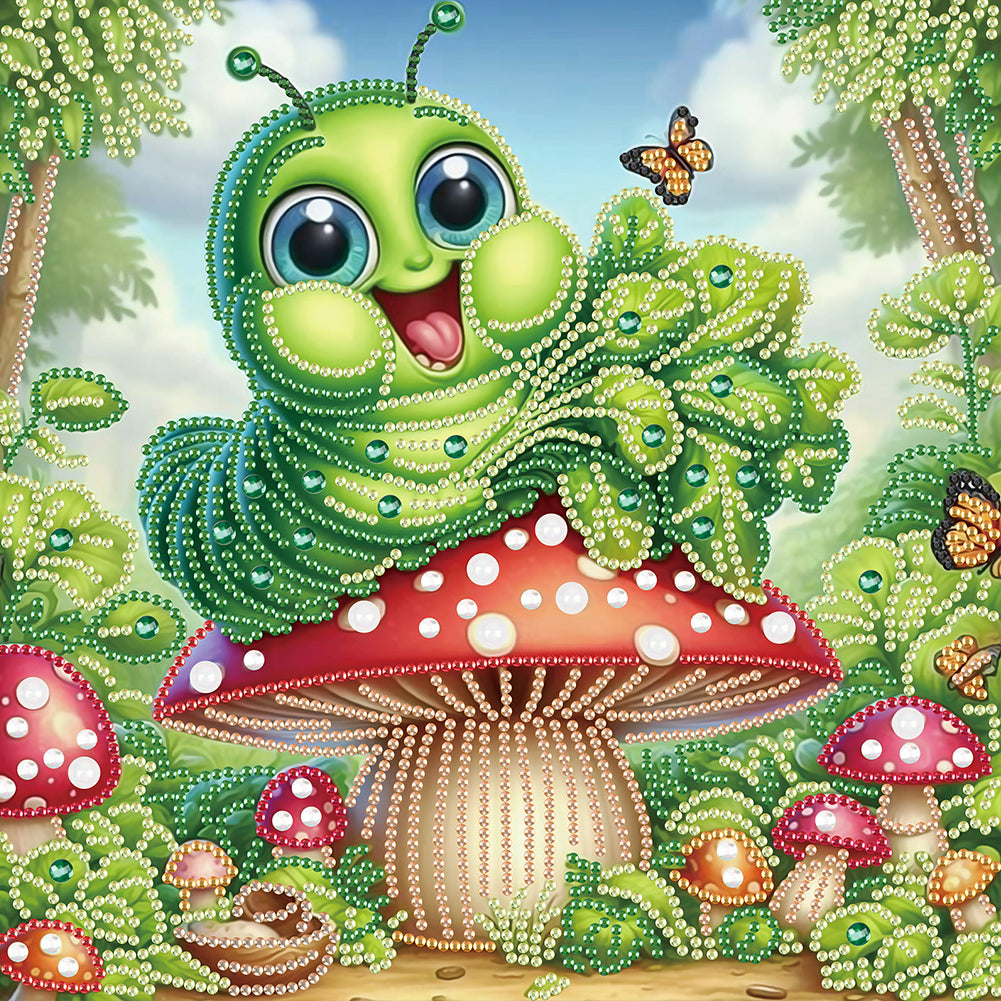 Diamond Painting - Partial Special Shaped - Funny bug (30*30CM)