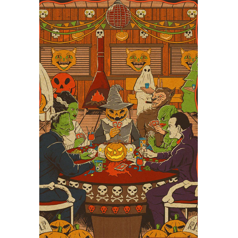 Diamond Painting - Full Round - Halloween game atmosphere (40*60CM)