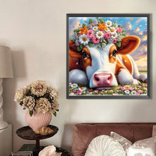 Load image into Gallery viewer, AB Diamond Painting - Full Round - Wreath cow (40*40CM)
