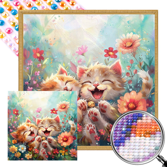 AB Diamond Painting - Full Round - Kitten in the grass (40*40CM)
