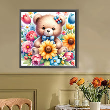 Load image into Gallery viewer, AB Diamond Painting - Full Round - Bear in the flowers (40*40CM)
