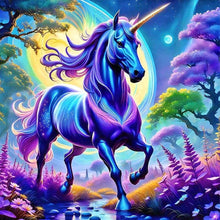 Load image into Gallery viewer, AB Diamond Painting - Full Round - Purple fantasy unicorn (40*40CM)
