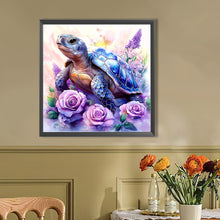 Load image into Gallery viewer, AB Diamond Painting - Full Round - Purple rose turtle (40*40CM)
