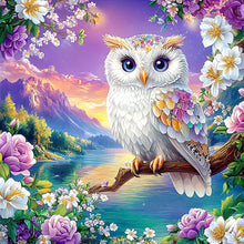 Load image into Gallery viewer, AB Diamond Painting - Full Round - Colorful feather owl (40*40CM)
