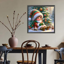 Load image into Gallery viewer, Diamond Painting - Full Round - Christmas tree and girl (40*40CM)
