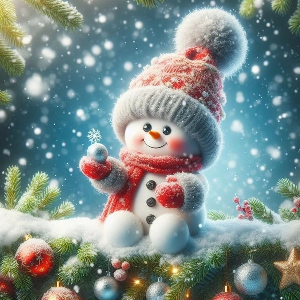 Diamond Painting - Full Round - Christmas snowman (40*40CM)