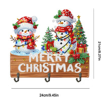 Load image into Gallery viewer, Wooden Christmas Diamond Art Hanging Hooks 3 Hooks Rhinestone Painting Coat Hook
