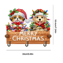 Load image into Gallery viewer, Wooden Christmas Diamond Art Hanging Hooks 3 Hooks Rhinestone Painting Coat Hook
