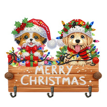 Load image into Gallery viewer, Wooden Christmas Diamond Art Hanging Hooks 3 Hooks Rhinestone Painting Coat Hook
