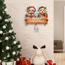 Load image into Gallery viewer, Wooden Christmas Diamond Art Hanging Hooks 3 Hooks Rhinestone Painting Coat Hook
