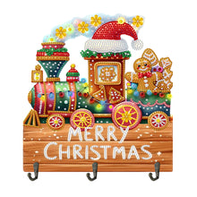 Load image into Gallery viewer, Wooden Christmas Diamond Art Hanging Hooks 3 Hooks Rhinestone Painting Coat Hook
