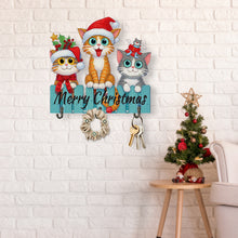 Load image into Gallery viewer, Wooden Christmas Diamond Art Hanging Hooks 3 Hooks Rhinestone Painting Coat Hook
