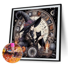 Load image into Gallery viewer, AB Diamond Painting - Full Round - Witch and black cat (40*40CM)
