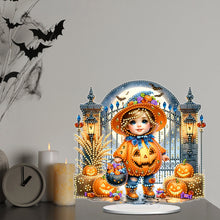 Load image into Gallery viewer, Acrylic Halloween Theme Diamond Painting Tabletop Ornaments Kit (Pumpkin Kid)
