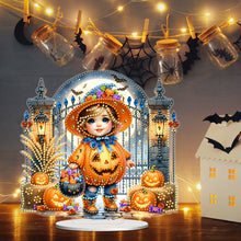 Load image into Gallery viewer, Acrylic Halloween Theme Diamond Painting Tabletop Ornaments Kit (Pumpkin Kid)

