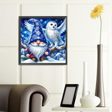 Load image into Gallery viewer, Diamond Painting - Full Round - Blue gnome and double feather owl (40*40CM)
