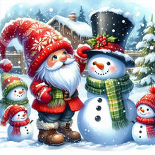 Load image into Gallery viewer, Diamond Painting - Full Round - Red gnome and snowman (40*40CM)
