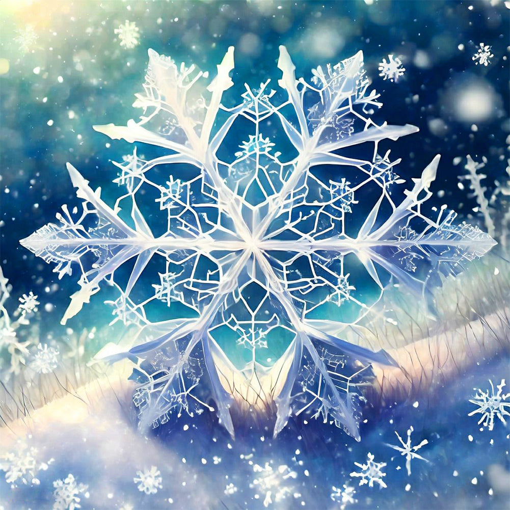 Diamond Painting - Full Round - Winter snowflakes (40*40CM)