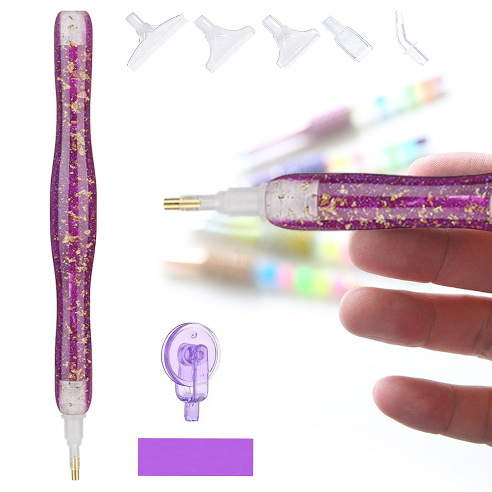 Sequins Diamond Painting Pen with Clay & 6 Tips Glitter Diamond Art Pen