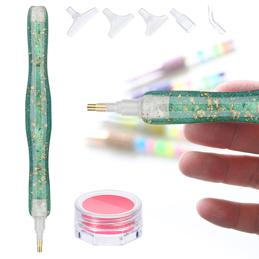 Sequins Diamond Painting Pen with Clay Jar & 5 Tips Glitter Diamond Art Pen