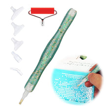 Load image into Gallery viewer, Sequins Diamond Painting Pen with Roller &amp; 5 Tips Glitter Diamond Art Pen
