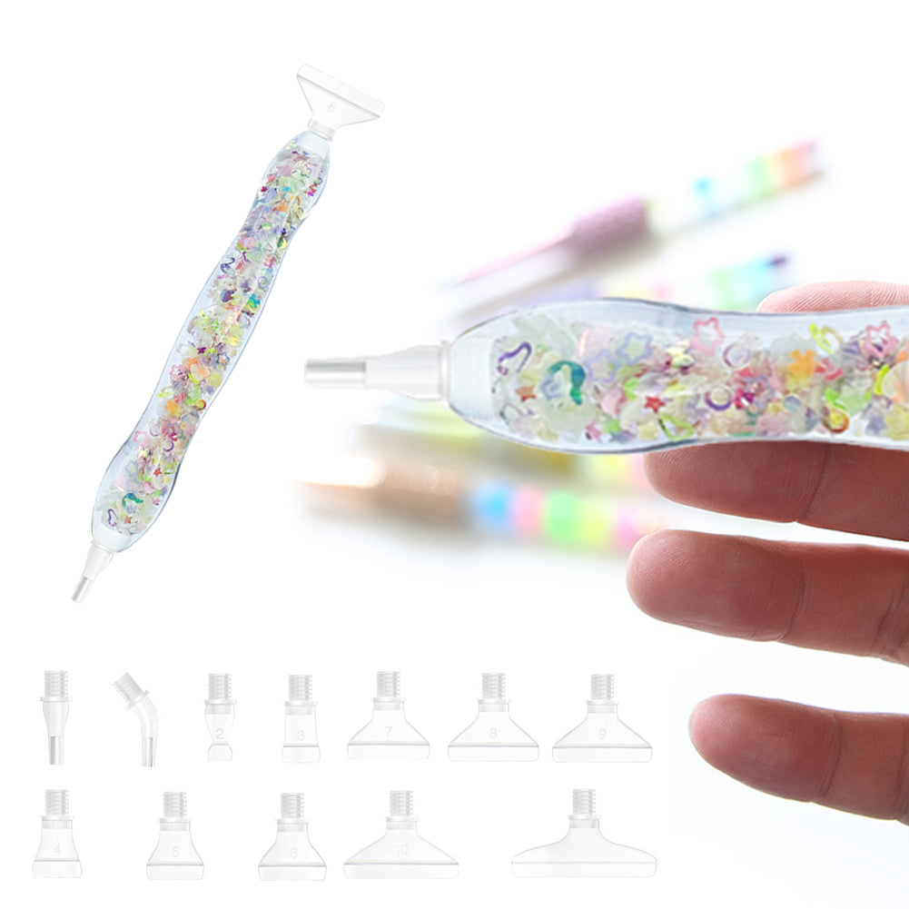 Sequins Diamond Painting Pen with 12 Tips Diamond Art Drill Pen for Art Crafts