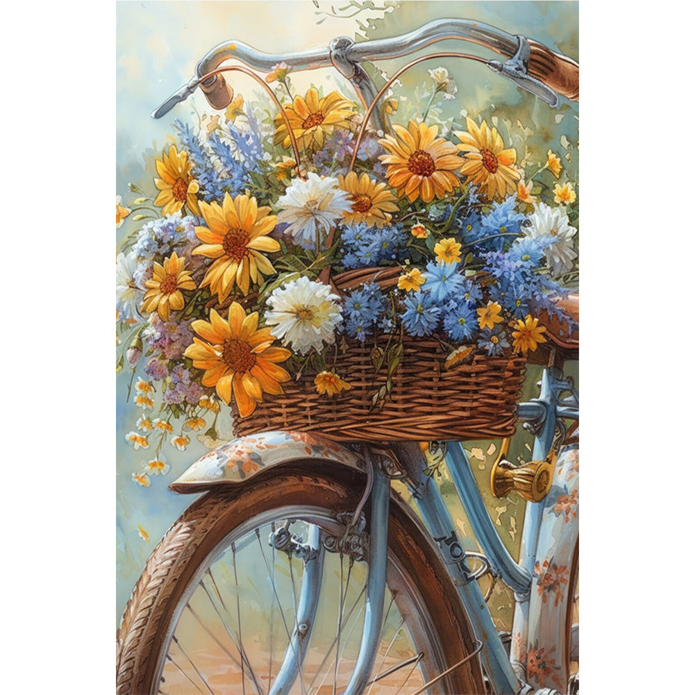 Diamond Painting - Full Round - Bouquet bicycle (40*60CM)