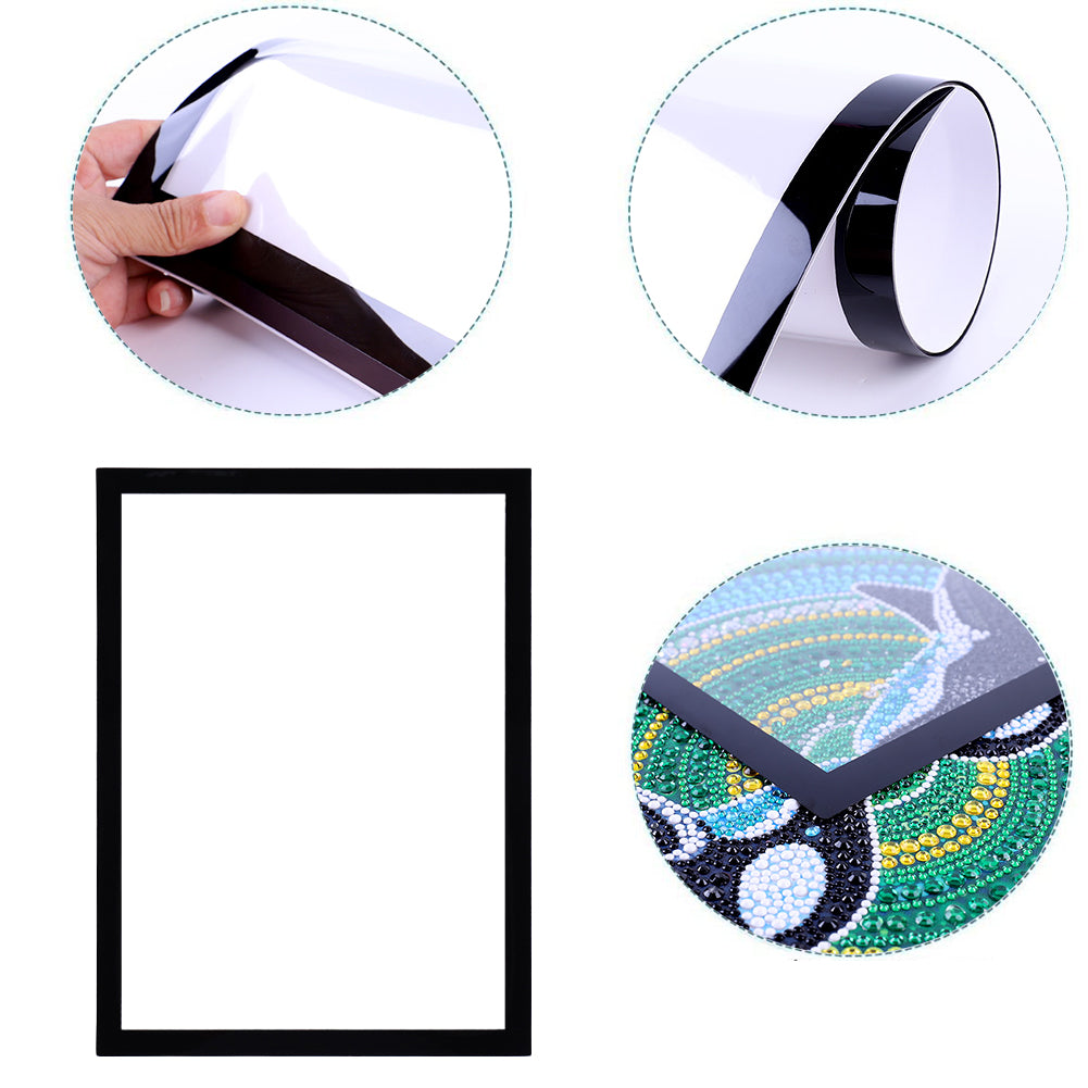 Magnetic Diamond Painting Frame Desktop Diamond Painting Photo Frame (A4 Black)