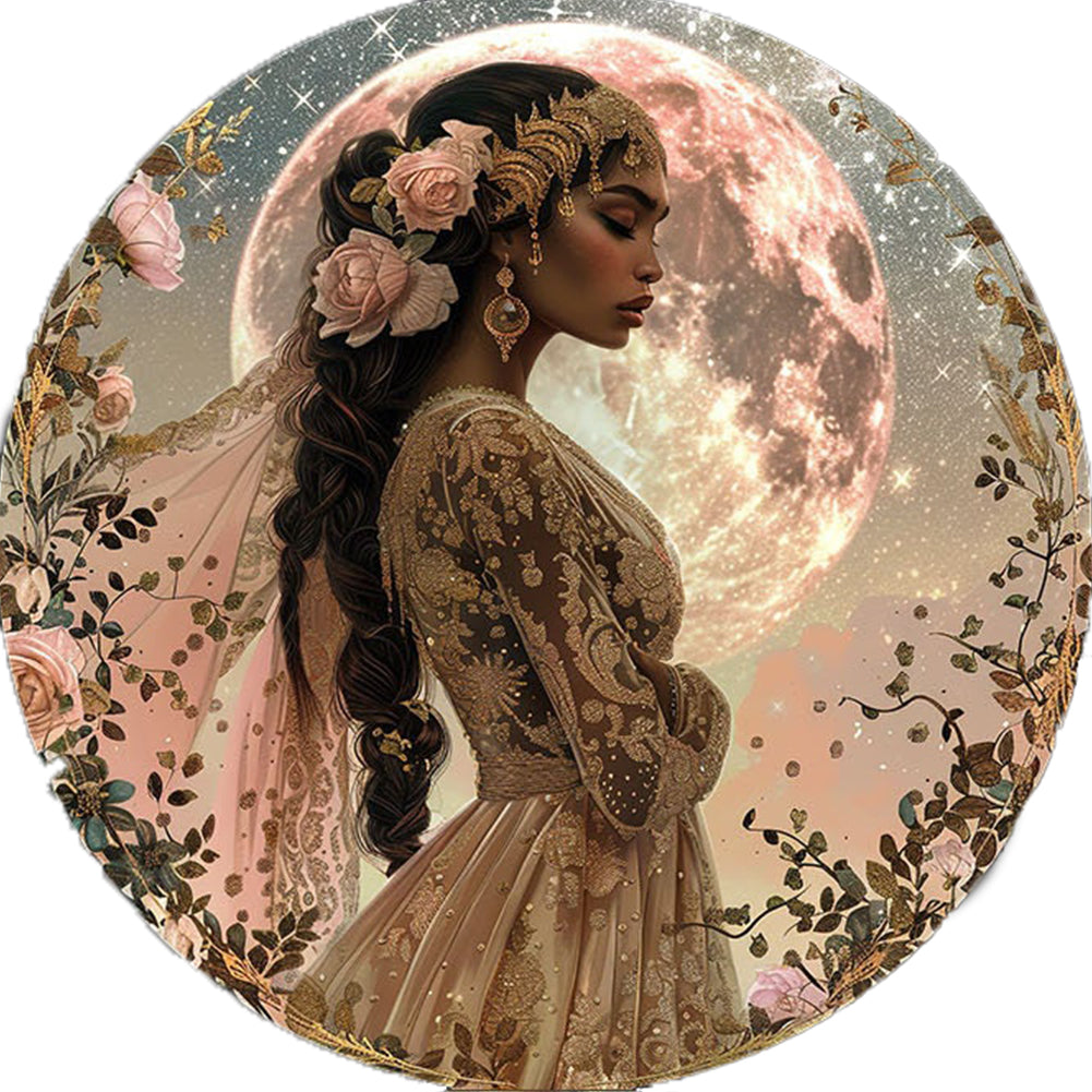 Diamond Painting - Full Round - woman under moonlight (40*40CM)