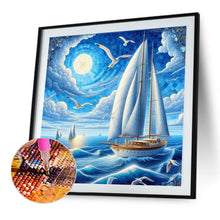 Load image into Gallery viewer, Diamond Painting - Full Square - Transportation ship under the moon (40*40CM)
