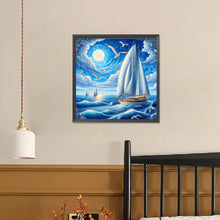 Load image into Gallery viewer, Diamond Painting - Full Square - Transportation ship under the moon (40*40CM)
