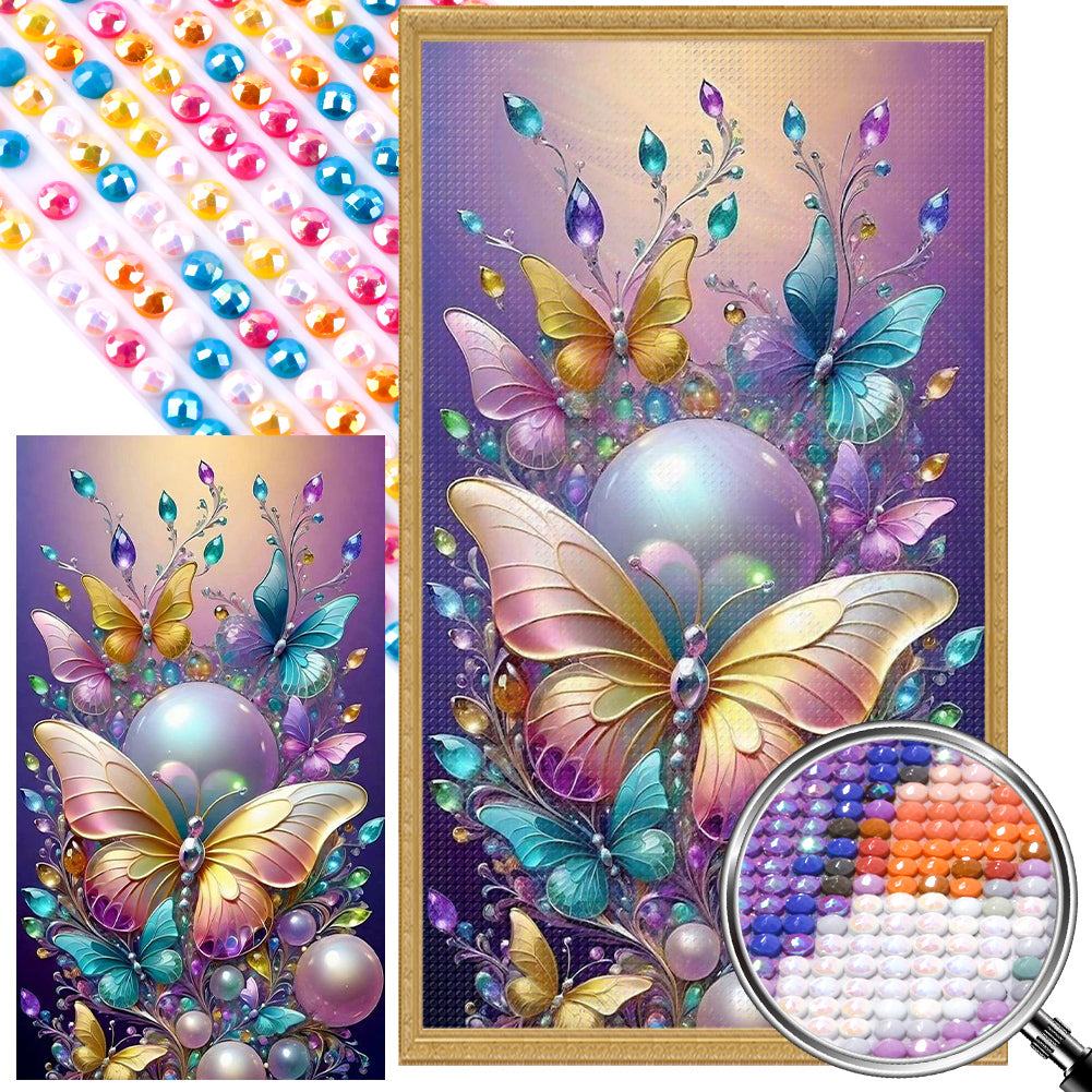 AB Diamond Painting - Full Round - Jewelry butterfly (40*70CM)