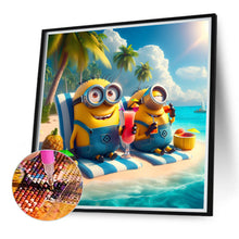 Load image into Gallery viewer, Diamond Painting - Full Round - Two Minions on the Beach (40*40CM)
