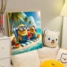 Load image into Gallery viewer, Diamond Painting - Full Round - Two Minions on the Beach (40*40CM)
