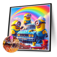 Load image into Gallery viewer, Diamond Painting - Full Round - Three Minions on the Rainbow Car Wash (40*40CM)
