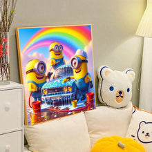 Load image into Gallery viewer, Diamond Painting - Full Round - Three Minions on the Rainbow Car Wash (40*40CM)
