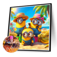 Load image into Gallery viewer, Diamond Painting - Full Round - Three Minions on the Beach Sunshine (40*40CM)
