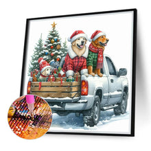 Load image into Gallery viewer, Diamond Painting - Full Round - Dog on Christmas truck (40*40CM)
