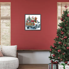Load image into Gallery viewer, Diamond Painting - Full Round - Dog on Christmas truck (40*40CM)
