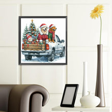 Load image into Gallery viewer, Diamond Painting - Full Round - Dog on Christmas truck (40*40CM)
