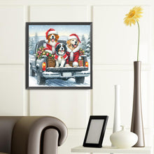 Load image into Gallery viewer, Diamond Painting - Full Round - Dog on Christmas truck (40*40CM)
