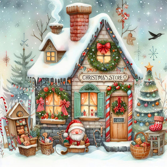 Diamond Painting - Full Round - Christmas cozy cottage (40*40CM)