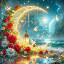Load image into Gallery viewer, AB Diamond Painting - Full Round - Under the Moon at the Seaside (40*40CM)
