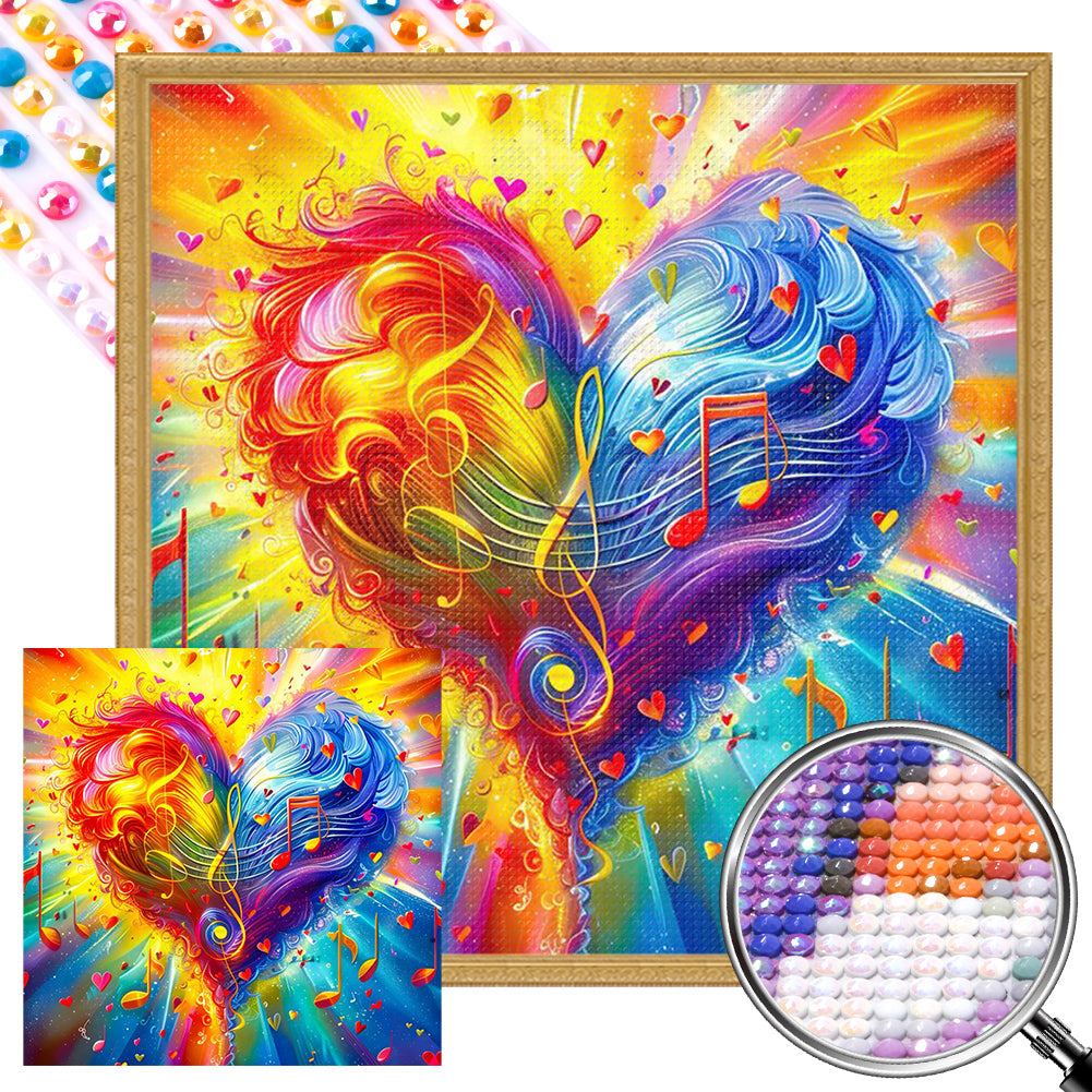 AB Diamond Painting - Full Round - Colorful Love Notes (40*40CM)